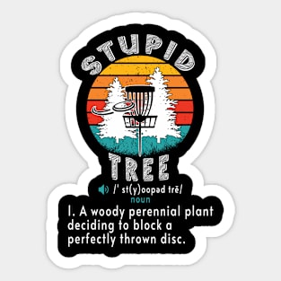 Vintage Stupid Tree Disc Golf Sticker